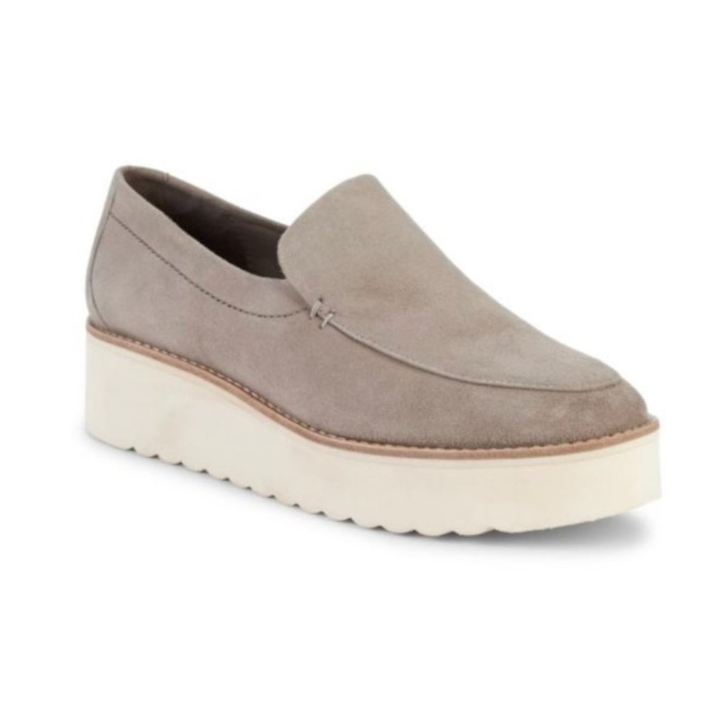 VINCE Zeta Beige Suede Platform Loafers